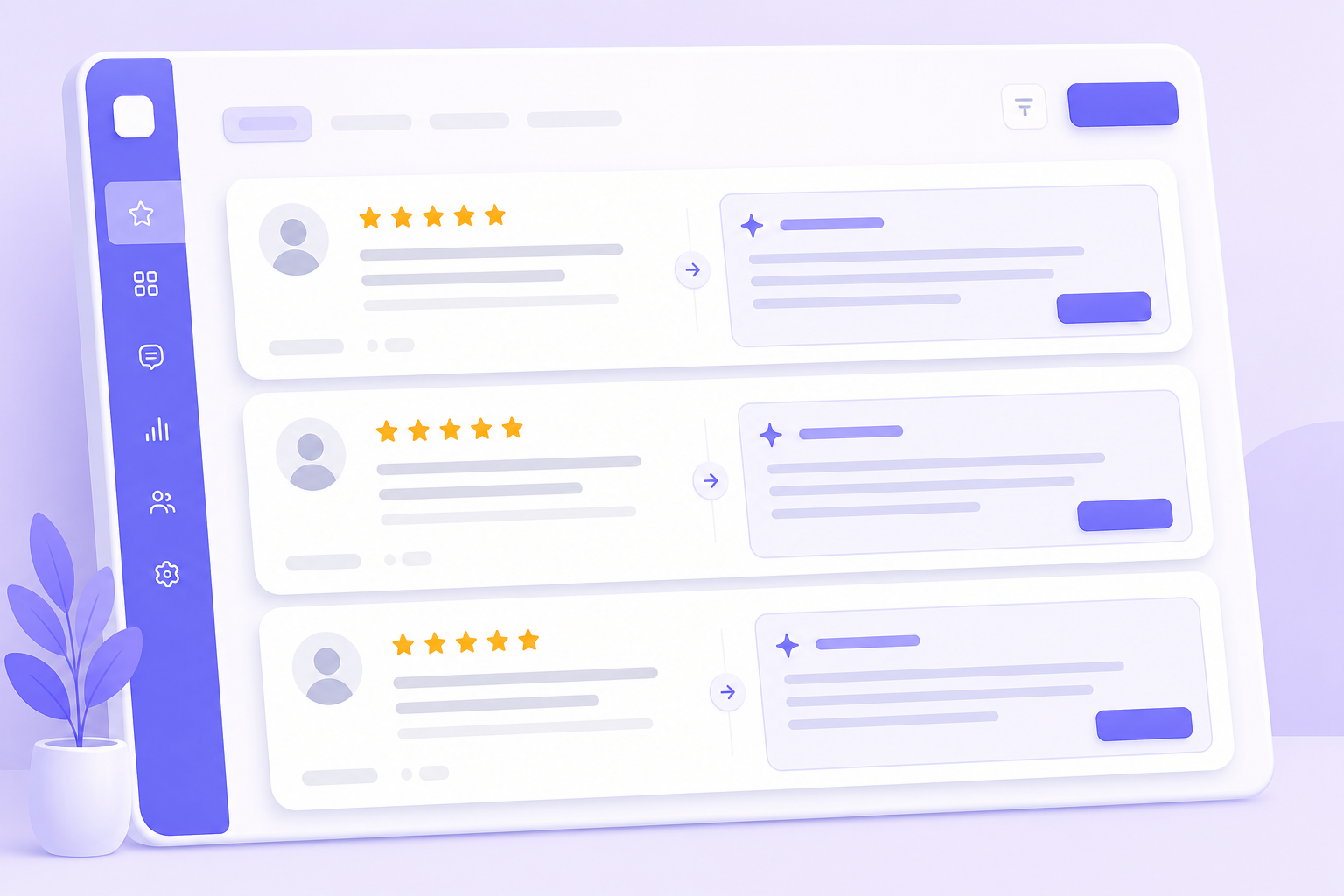 StoreReplies review inbox with AI-drafted replies